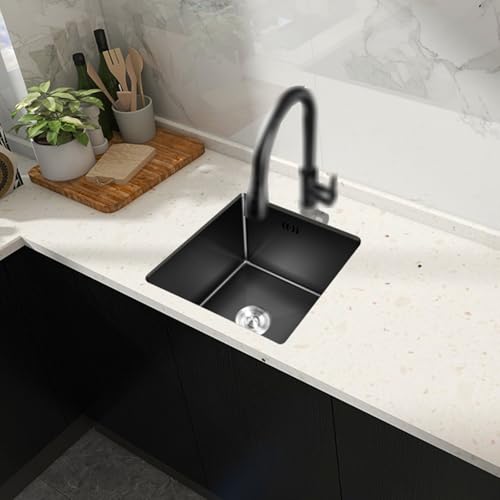 Fregadero individual con cesta de drenaje compacto para cocinas pequeñas 3