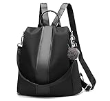 ③BUEN MATERIAL: Hecho de cuero de PU y tela de oxford que lo hacen una mochila durable, impermeable, anti-mohosa y también resistente a la abrasión.
