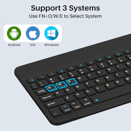 Image of XIKKART Wireless Bluetooth Keyboard & Mouse Combo, Rechargeable Portable Slim Compact Ergonomic Travel Friendly Keyboard Mouse for iPhone iPad Laptop Android Tablet PC, Work from Home & Office Use