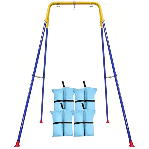 Swing Stand for Kids,Foldable A-Frame Swing Frame with 4 Sandbags,Indoor/Outdoor for Backyard Fits for Most Toddler/Baby Jumper/Hammock Chair
