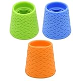 Milisten 3pcs Dog Bathing Shower Attachment Portable Pet Sprayer Outdoor Dog Bath Pet Accessories Soft Silicone Brush for Outdoor Cleaning Green Orange Blue