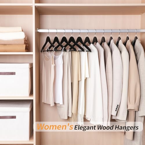 Amazon Basics Wood Suit Clothes Hangers, 30-Pack, Black - Image 6