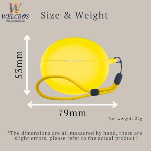 Image of WELCROS Soft Silicone Protective Case Cover for OnePlus Buds 4 (Lanyard Yellow)