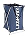 Produktbild WENKO 3440021100 Wäschesammler Uno-/Wäschekorb Fassungsvermögen: 52 l, 35 x 57 x 38 cm, blau