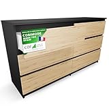 ✨ GRANDE CAPACITÉ DE RANGEMENT : Avec six tiroirs spacieux, cette commode permet d’organiser vêtements, linge, documents et accessoires. Son format large et bas optimise l’espace et convient aux chambres, salons ou bureaux recherchant une solution moderne et fonctionnelle sans encombrer visuellement la pièce.