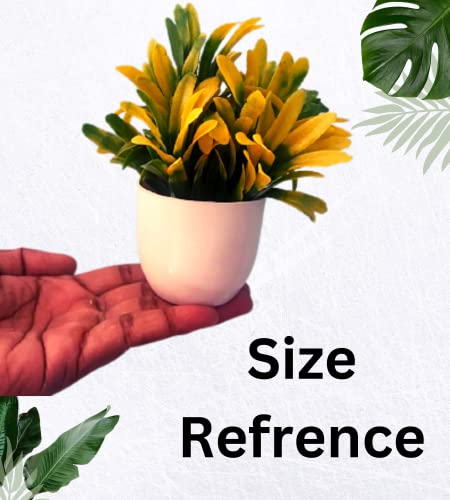 Image of Artificial Plants for Home Decor with Pot Combo of 2PCs Artificial Flower Forest Bonsai Plant with Plastic Pot for Home Decoration Office Table Greenery Room Home Decor Fake Plants Pot ( Artificial Grass Pot ) (ThickGrass)