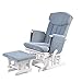 Chatsworth Repose-pieds et repose-pied pour allaitement Bleu ardoise – Chaise d'allaitement, chaise longue, mouvement lisse, facile à assembler, base en bois massif