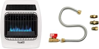 Dyna-Glo BFSS10NGT-2N 10,000 BTU Natural Gas Blue Flame Thermostatic Vent Free Wall Heater, White & Mr. Heater F271239 One-Stop Universal Gas-Appliance Hook-Up Kit