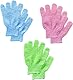 Peeling-Handschuhe, Bambus-Duschhandschuhe, Bade- und Körperpeeling-Handschuhe, entfernt eingewachsene Haare und abgestorbene Haut, für Dusche, Spa, Massage und abgestorbene Hautzellen, Luffa, Grün,