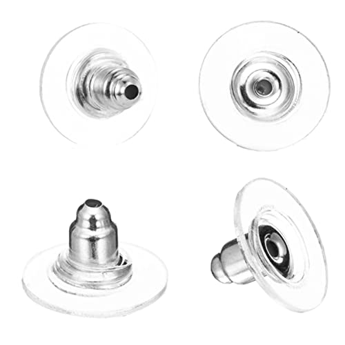 100 pièces boule embrayage boucle d'oreille dos en caoutchouc boucle d'oreille embrayage boucle d'oreille sécurité boucle d'oreille fermoir en plastique, Silicone Cover