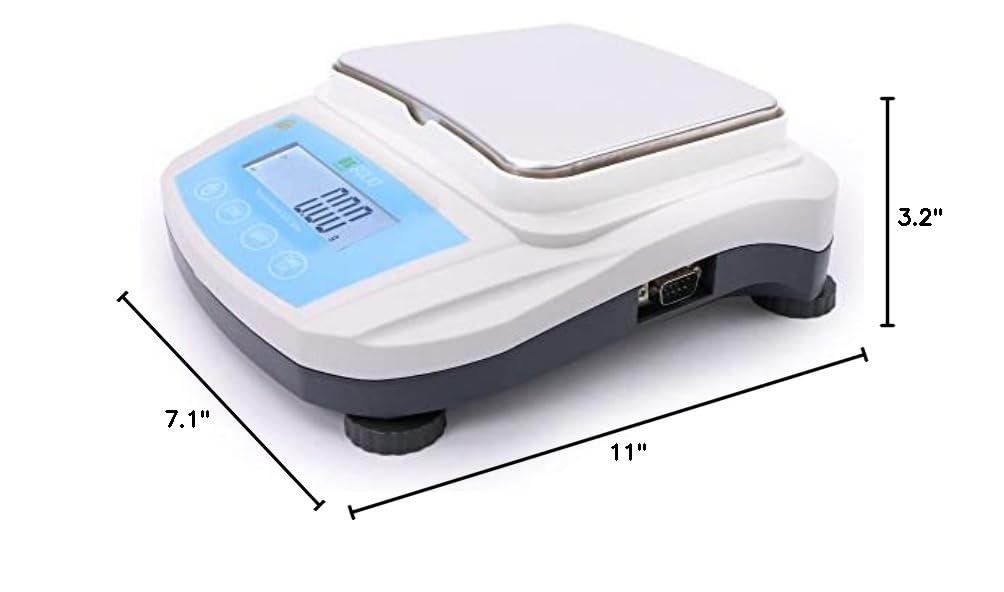 Dimensions of the U.S. Solid Electronic Precision Balance showing length, width, and height.