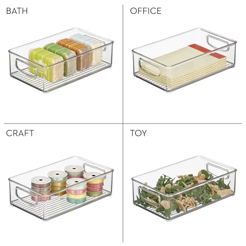 iDesign Stackable Pantry Bin with Handles for Kitchen Storage Set of 2, Clear, Made in USA by InterDesign - Image 7