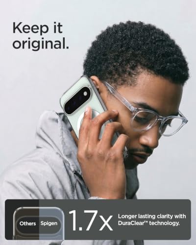 Image of Spigen Ultra Hybrid MagFit for Google Pixel 11 Pro XL Case, Clear White | Compatible with Pixelsnap, Anti-Yellowing, Air Cushion Tech, Military-Grade Drop Protection, Compatible with MagSafe