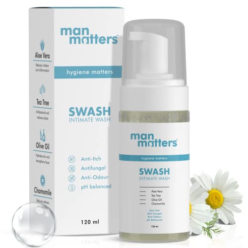 Image of Man Matters Intimate Wash for Men | Anti Bacterial, Anti Itch, Anti Odour | Better Private Parts Hygiene| with pH Balanced Intimate Hygiene Wash with Aloe Vera, Tea Tree |120 ml