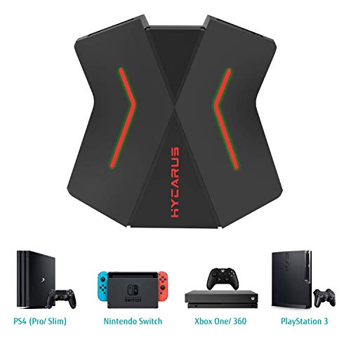 HYCARUS Wired One Handed Mechanical Gaming Keyboard and Mechanical Gaming Mouse Combo with RGB LED Backlit. HYCARUS Keyboard and Mouse Converter Adapter for Nintendo Switch/PS4/Xbox One/PS3/ Xbox 360