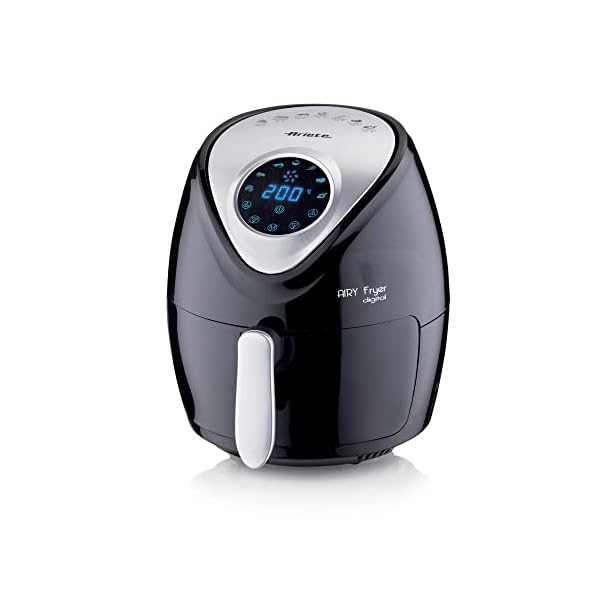 Ariete Airy Fryer Digital 4616, luchtfriteuse, 3,5 liter, timer van 60 minuten, LCD en touchscreen met 7 kookmodi, maximale temperatuur 200 °C, 1300 W, zwart