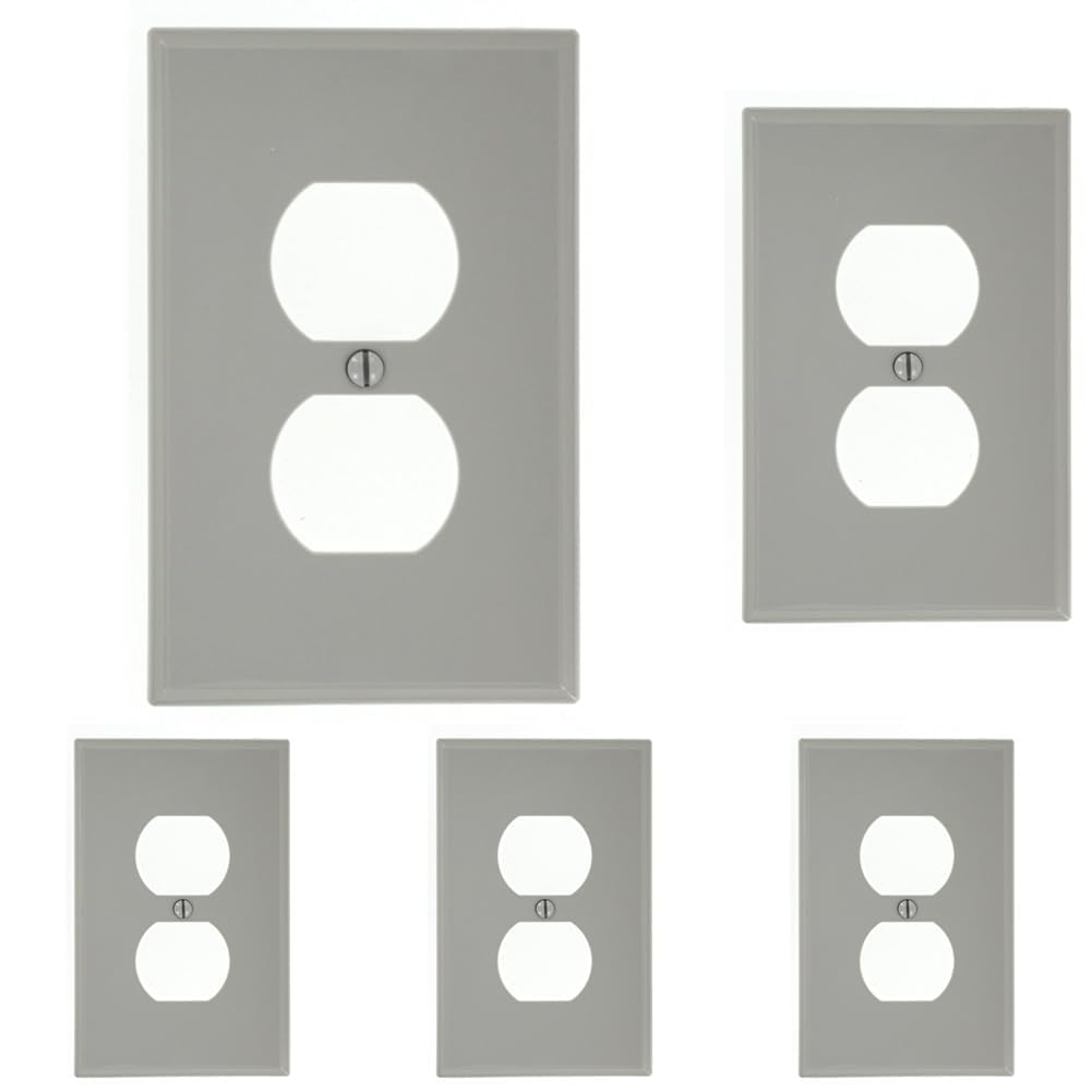 Leviton 1-Gang, 1-Duplex, Midway Nylon Wallplate, Midway Size, 1 Pack, PJ8, Brown - Additional View