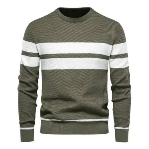 Men's Casual Striped Sweater Crew-Neck Knitted Loose Versatile Sweaters2