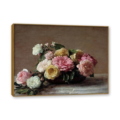 Salon nature affiche avec tableau fleurs Henri Fantin Latour