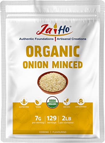 Jai Ho Certified Organic Gluten Free, Vegan, Non-Gmo - Resealable Zip Lock Pouch (Onion Minced) #TOP3