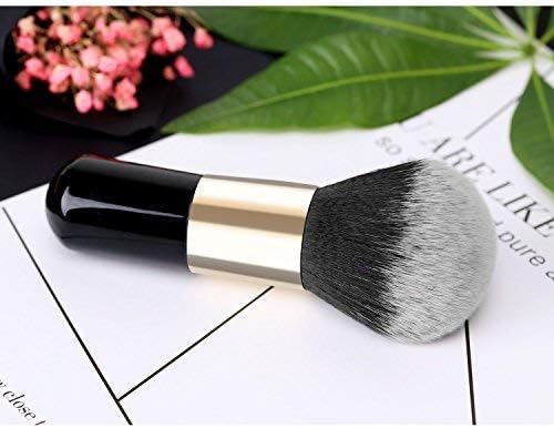 Luxspire Large Loose Powder Brush Makeup Brush, Flat Kabuki Brush Powder, Single Large Makeup Brush Soft Face Mineral Powder Foundation Brush Blush Brush for Blending Makeup Highlighting, Black