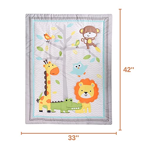 Baby Bees 4 Pieces Animal Safari Crib Bedding Sets For Boys And Girls | Baby Bedding Crib Set Of Crib Sheet, Quilt, Dust Ruffle For Standard Size Crib #TOP1