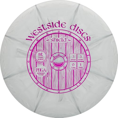 Shield by Westside Discs | BT Hard Burst Plastic | Disc Golf Putt and Approach Disc (Colors Vary)