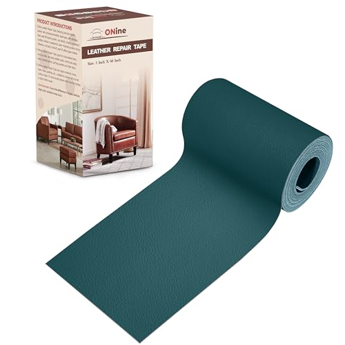 Image of ONine Leather Repair Patch,Leather Repair Tape, 3 x 60 inches Leather Repair Patch for Furniture,Vinyl Repair kit,Leather Couch Patch,for Sofas, Furniture(Turquoise Blue-Litchi Grain)