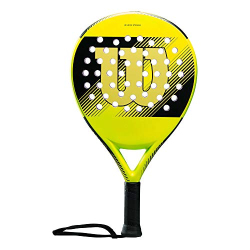 Raquette de padel Wilson, Striker, Unisexe, Jaune, Noyau EVA/Fibre de verre, 370g, Convient également pour le tennis de plage, WRT97090U