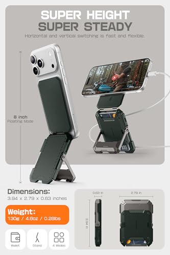Image of SUPCASE for MagSafe Wallet with Stand, Magnetic Wallet for Men, [Hold 5 Cards] [Adjustable Stand] [RFID Blocking] Phone Stand Credit Card Holder Tripod for iPhone 17 /16 /15 /14 /13 /12 Series, Guldan