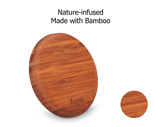 WoodPuck: Bamboo Edition Qi Wireless Charging Pad compatible with Samsung Galaxy S7, S7 Edge, S6, S6 Edge, Note 5, 7, S6 Edge +, iPhone SE, 6S & 6S Plus with iQi Mobile, Galaxy S5, 4 with SlimPWRcard & more (Espresso)