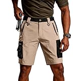 【Matériau】 Les shorts cargo pour hommes sont fabriqués dans un tissu respirant, imperméable et à séchage rapide de haute qualité, doux et confortable, respirant, léger, durable, résistant à l'usure et difficile à cuire. Le tissu à séchage rapide absorbe la transpiration de votre peau, la diffuse et l'évapore rapidement pour vous garder au frais et au sec.