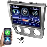 Car Radio Stereo for Toyota Camry 2006-2011 with Manual AC (Without JBL Sound System), Support Wireless Carplay/Android Auto/Mirrorlink, 10 Inch QLED Touchscreen with Bluetooth,FM Radio