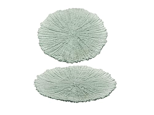 PLATO POSTRE VIDRIO VERDE