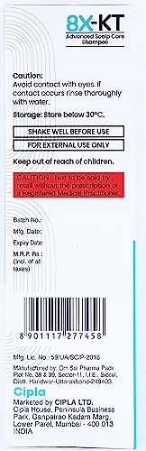 Image of 8X-KT - Bottle of 60ml Shampoo with Ketoconazole and Zinc Pyrithione