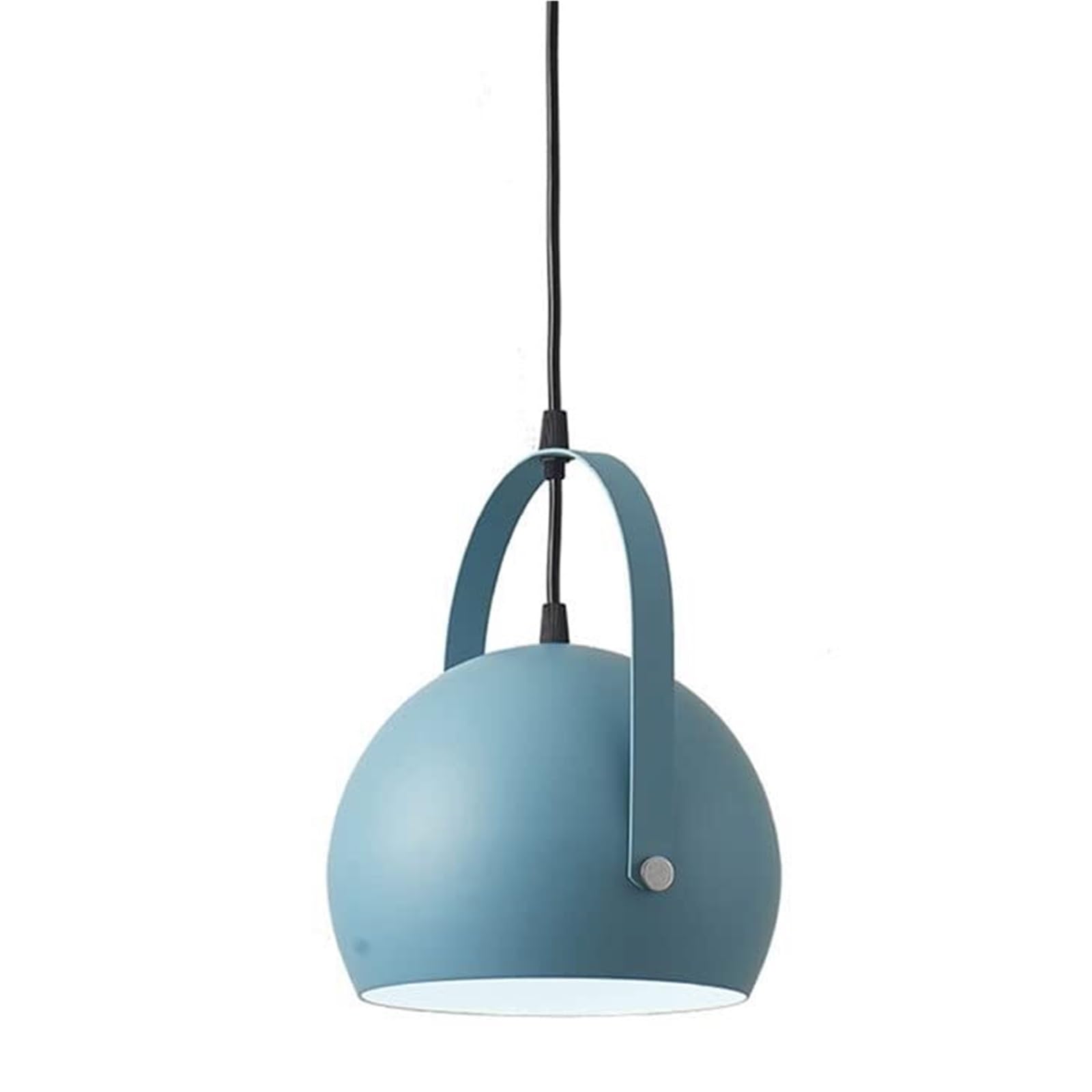 KHUKHU Macaron Color Chandeliers Spherical Hanging Light Modern Geometric Pendant Light Fixture, Nordic Countryside Ceiling Light, for Kitchen Island Dining Room Living Room(Blue,7.8in*10.6in)