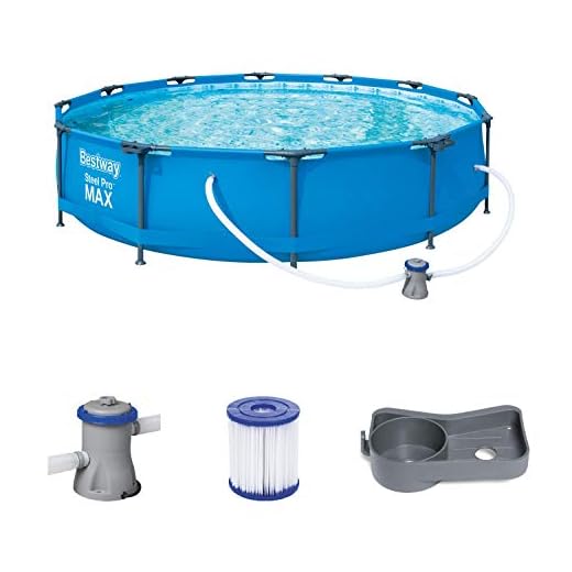 Bestway Steel Pro Max Pool Set 366 X 76 Cm, Frame Pool Redonda En Set, Incluye Bomba De Filtrado Y Soporte Para Bebidas