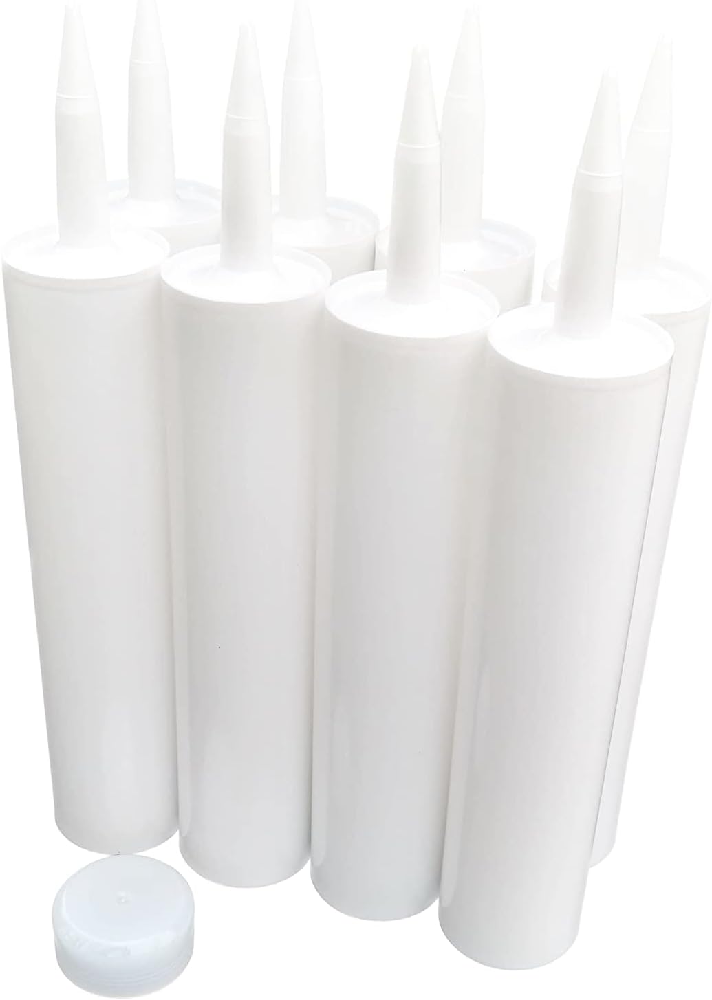Empty Fillable Plastic Caulk Tube 300 ml. Also Know as 10 oz. 11 oz. Standard Size and Pint Size Caulk Tube (8)