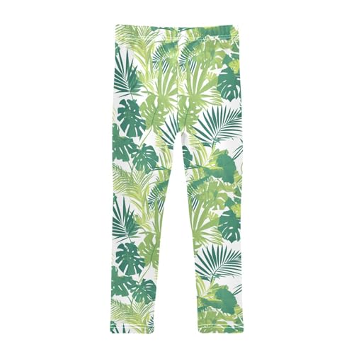 KLL Tropical Greens Leaves Toddler Girl Legging Comfortable High Waisted Athleisure Pants Exercise2