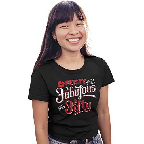 Feisty And Fabulous, 50 Year Old Birthday Gift, 50Th Birthday T-Shirt, Black, Xl 1972 Vintage Shirt #TOP17