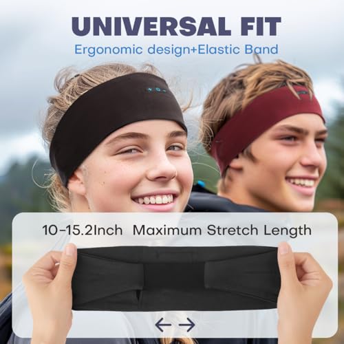 Image of Sleep Headphones Bluetooth Headband for Side Sleeper 2-Pack, 17H Playtime, Wireless Headband Headphones with HD Stereo Speakers for Workout,Running,Yoga, Ideal Gifts for Men, Women, Teens