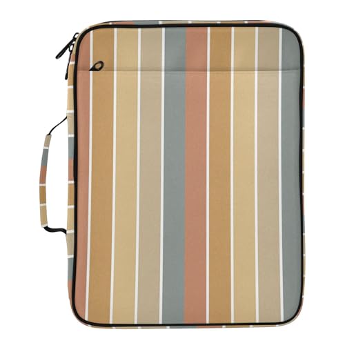 Dossier d'extension A4 à rayures trieur souple 7 poches vintage zippé