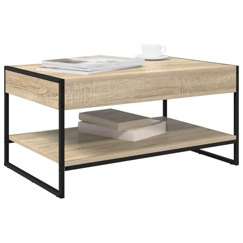 Mokuyary Couchtisch Sonoma 80 x 50 x 40 cm Holzwerkstoff, Wohnzimmertisch Couch Tisch für Wohnzimmer, Büro, Kleine Räume Sofatisch -A2 – Bild 4