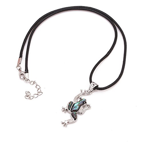 Yiwa Creative Grenouille Collier élégant pendentif Ornement de Noël Nouvel An Cadeau d'anniversaire