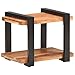 QZZCED Industrial Mango Wood Bedside Cabinet with Iron Frame, 2 Shelves for Bedroom or Living Room Storage, Compact 19.7x15.7x15.7 Inches Brown, 15.7 x 19.7 x 15.7 in