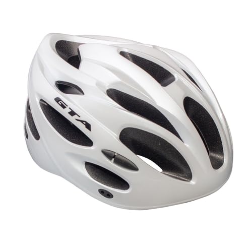 Capacete de ciclismo mtb Inmold start com 20 furos e sinalizador led (Branco, Médio)