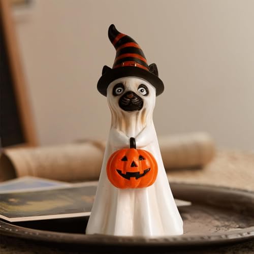 Décor d'halloween chat de table et statue effrayante de collection
