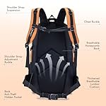BAGZY Hiking Backpack Waterproof 80L Lightweight Travel Backpack Large Daypack Camping Backpacking for Men Women Orange - Image 4