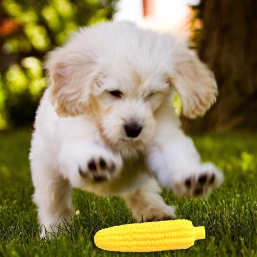 Maiskolben-Hundespielzeug, Hundezahnreinigungs-Maisspielzeug - Welpen-Zahnbürste, saubere Zähne, Kauspielzeug - Bissfest, 3-teiliges Set, Zahnknirschspielzeug für kleine/mittelgroße Hunde