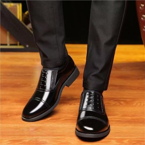 Men's Lace-Up Comfortable Fashion Arch Support Formal Oxford Patent Lug Sole Shoes Classic for Business Wedding3